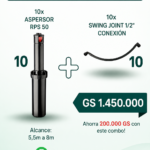 COMBO - 10x Aspersor RPS 50 + 10x Swing Joint 1/2"