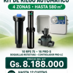 Kit de Riego Automático de 4 Zonas – Hasta 580 m² (sin control por teléfono móvil)
