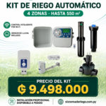KIT DE RIEGO AUTOMÁTICO INTELIGENTE – 4 ZONAS (con control por teléfono móvil)