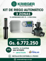 KIT DE RIEGO AUTOMÁTICO – 3 ZONAS (sin control por teléfono móvil)