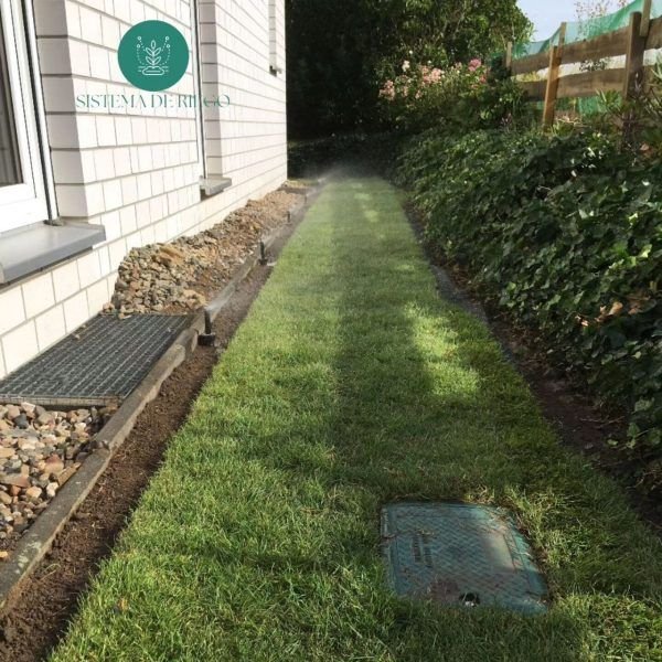 Jardín terminado después de la instalación del sistema de riego