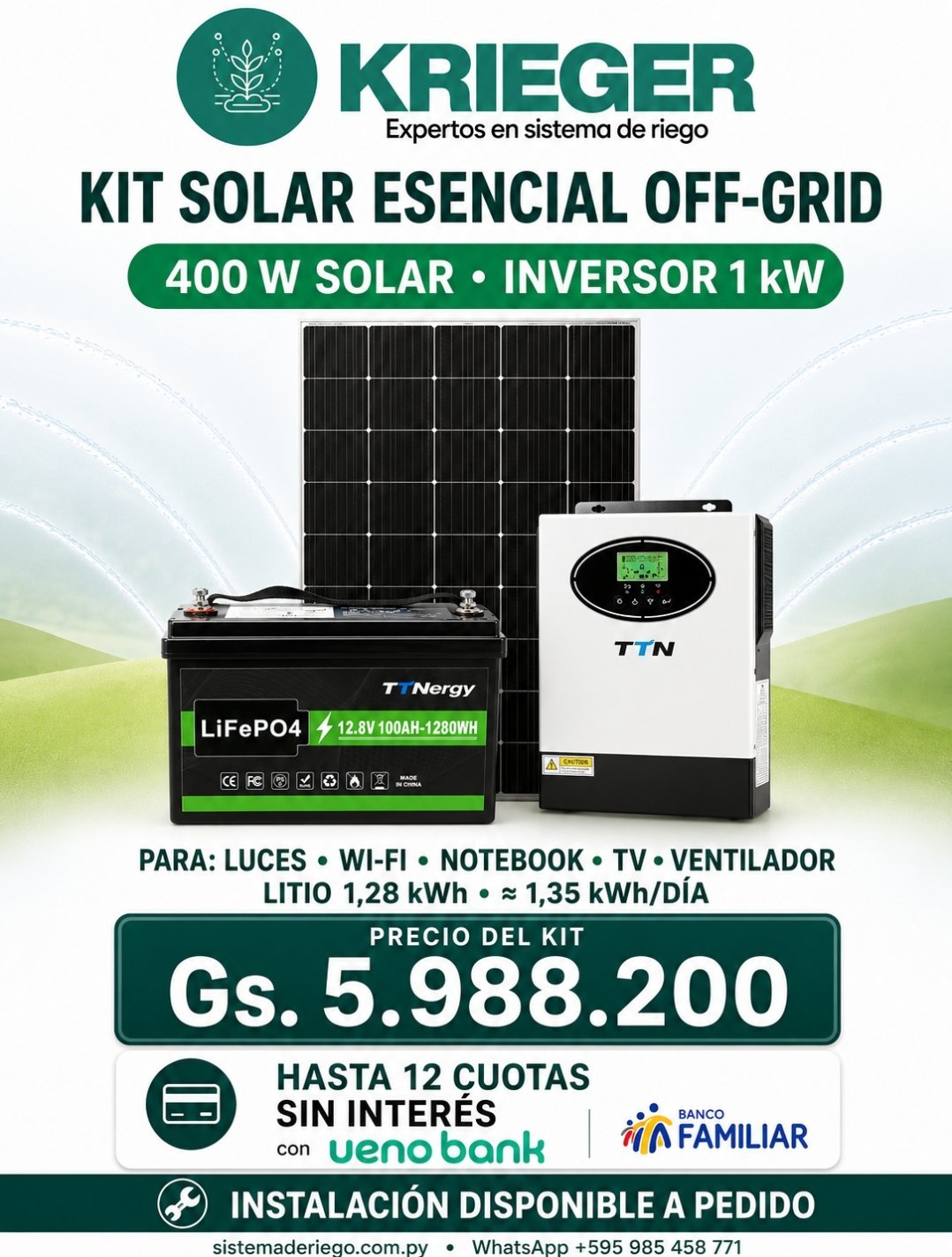 2026/09/1001201641.jpg KIT SOLAR ESENCIAL OFF-GRID 400W - Imagen 1