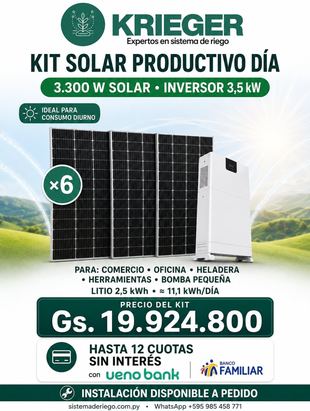 2026/09/1001201643.jpg KIT SOLAR PRODUCTIVO DÍA 3.300W - Imagen 1